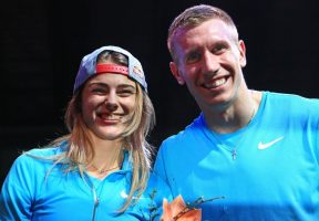 Die Gewinner: Yuliya Levchenko und Piotr Lisek